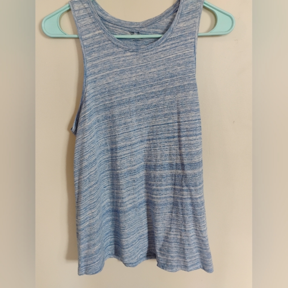 GAP Blue Heathered Tank Top